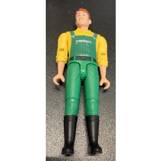 b-world Mann dunkle Haare  grüne Latzhose Stiefel gelbes Hemd Bruder Maßstab ist ca 1:16