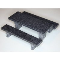 rechteckige Sitzgruppe Granit grau Größe M