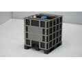 IBC Behälter Schwarz Deckel blau  Größe L