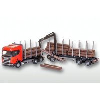 Scania CR500 6x4 rot 4achs Holzhängerzug...